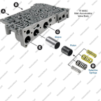 Поршень аккумулятора (с уплотнительным кольцом, втулкой и 4 подборными пружинами)